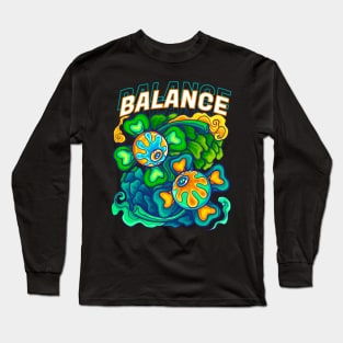 Balance Eyes and Clover Flower Long Sleeve T-Shirt